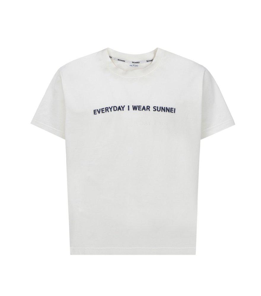 Sunnei Slogan Printed Crewneck T-Shirt商品第1张图片规格展示