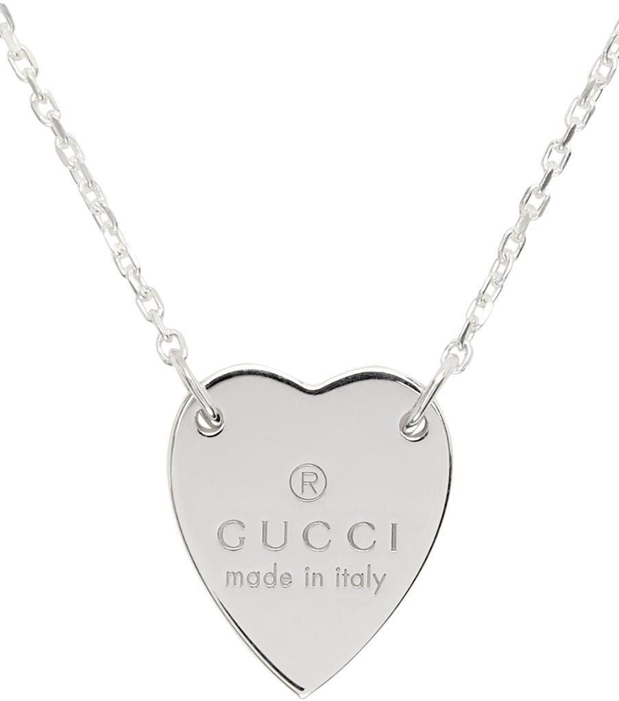 商品Gucci|Silver Trademark Heart Necklace,价格¥1905,第4张图片详细描述