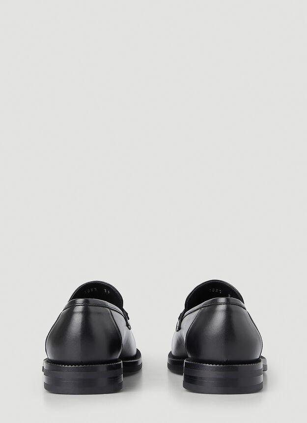 Bulb Toe Loafers in Black商品第4张图片规格展示