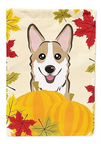 商品Caroline's Treasures|Treasures 11 X 15 1 2 In. Polyester Sable Corgi Thanksgiving Garden Flag 2 Sided 2 Ply,价格¥135,第1张图片
