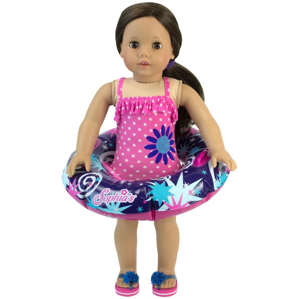 商品Teamson|Sophia’s Ruffle Polka Dot Bathing Suit & Inner Tube Set for 18” Dolls, Hot Pink,价格¥104,第1张图片