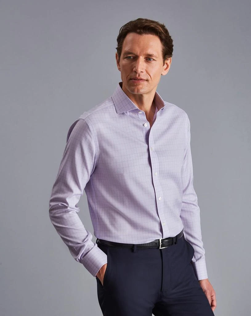 商品Charles Tyrwhitt|Non-Iron Puppytooth Check Cutaway Slim Fit Shirt,价格¥600,第1张图片