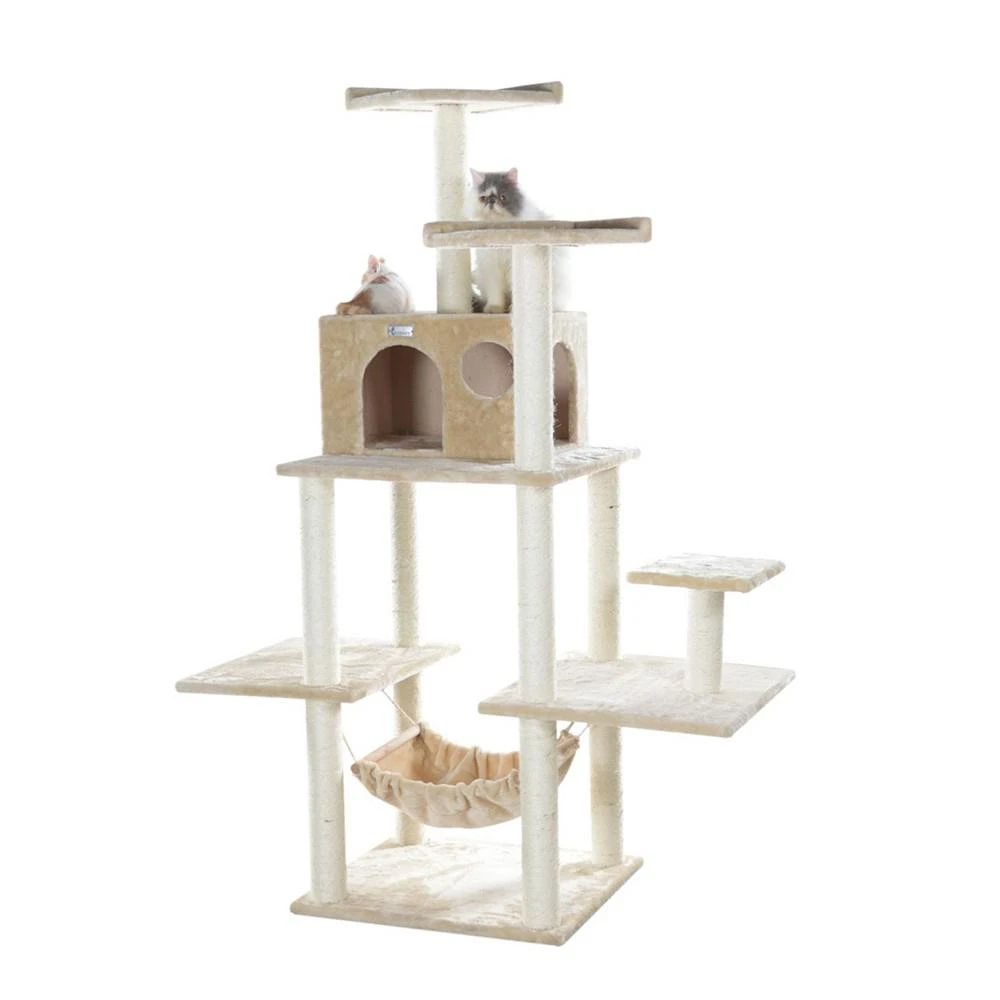 商品Macy's|GleePet 68-Inch Real Wood 5-Level Cat Tree With Hammock & Condo,价格¥1613,第1张图片