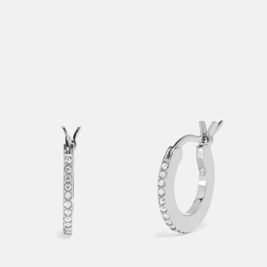 商品Coach|Coach Women's Pave Huggie Earrings - Sv/Clear,价格¥358,第2张图片详细描述