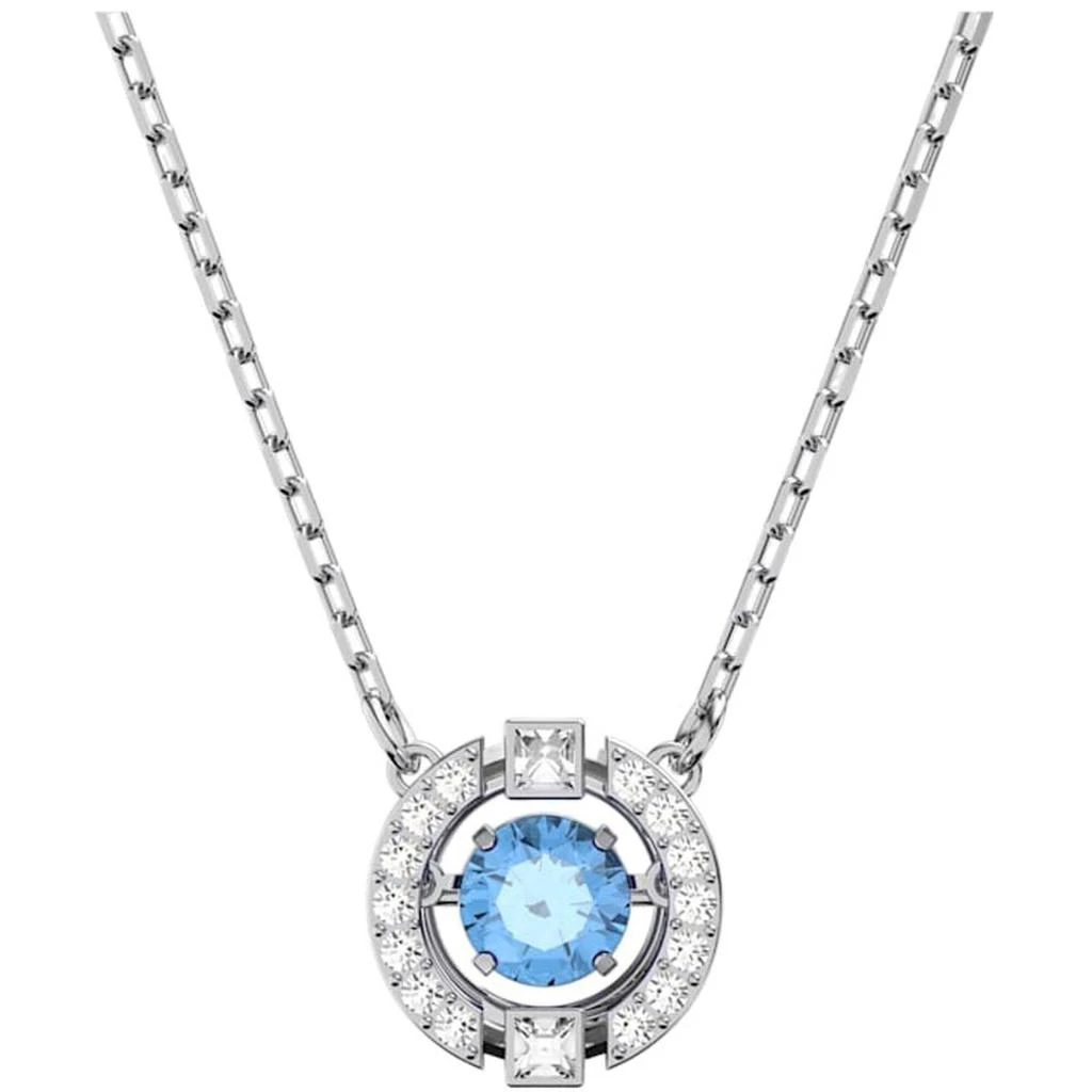 商品Swarovski|Swarovski Women's Necklace - Sparkling Dance Rhodium Plated Round Blue Stone | 5279425,价格¥623,第1张图片