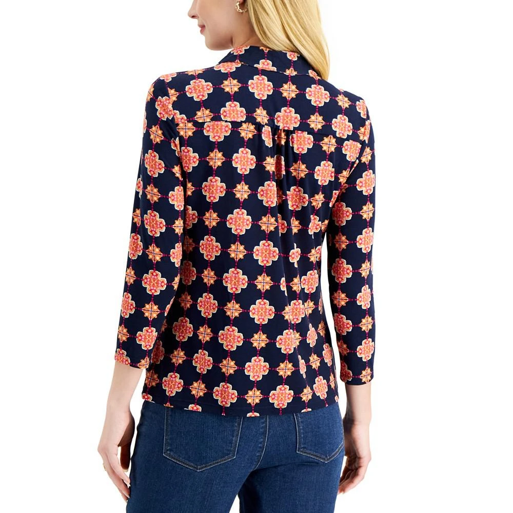 商品Charter Club|Petite Medallion Print Blouse, Created for Macy's,价格¥149,第2张图片详细描述