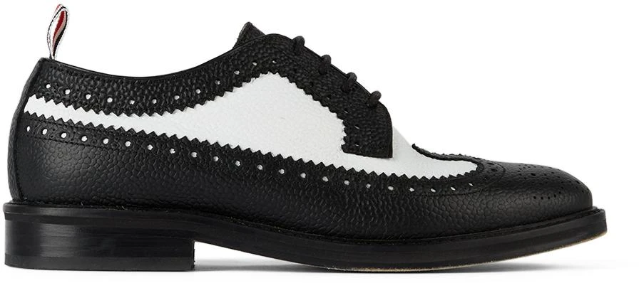商品Thom Browne|黑色 Classic 儿童长翼布洛克鞋,价格¥6088,第1张图片