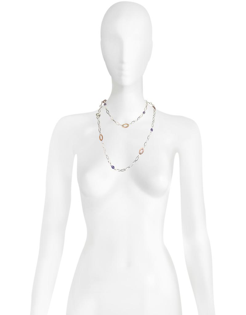 Sterling Silver Long Necklace w/Beads商品第2张图片规格展示