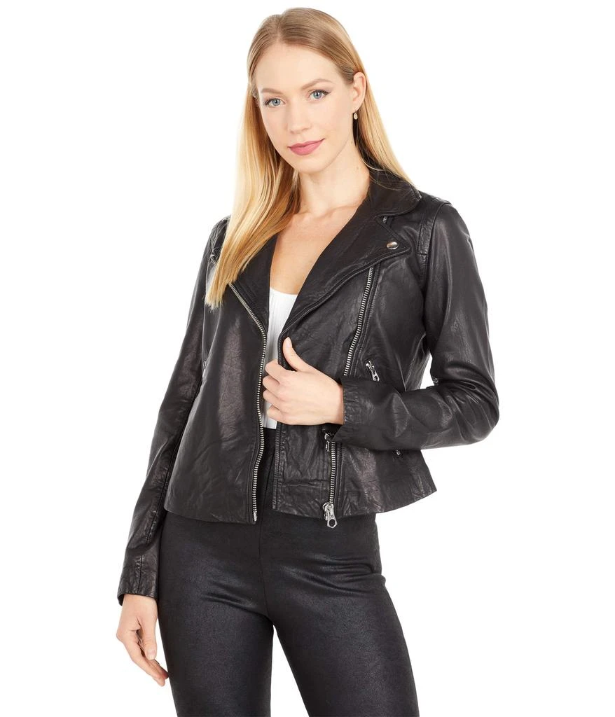 商品Madewell|Washed Leather Motorcycle Jacket,价格¥2752,第1张图片