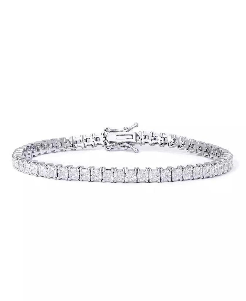 商品Macy's|Cubic Zirconia Square Link Tennis Bracelet in Silver Plate,价格¥169,第1张图片