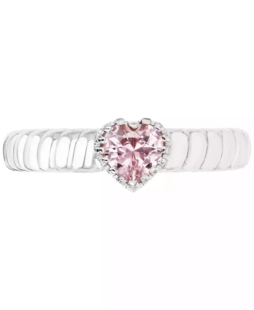 商品Macy's|Lab-Grown Pink Sapphire Heart Ring (1/2 ct. t.w.) in Sterling Silver,价格¥159,第1张图片