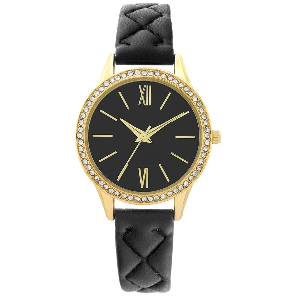 商品Charter Club|Women's Black Quilted Strap Watch 34mm, Created for Macy's,价格¥237,第1张图片