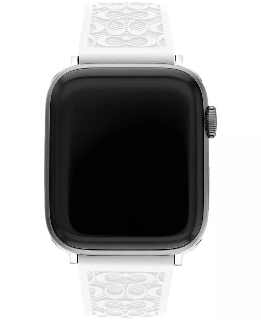 商品Coach|White Silicone Strap 42/44/45mm Apple Watch Band,价格¥638,第1张图片