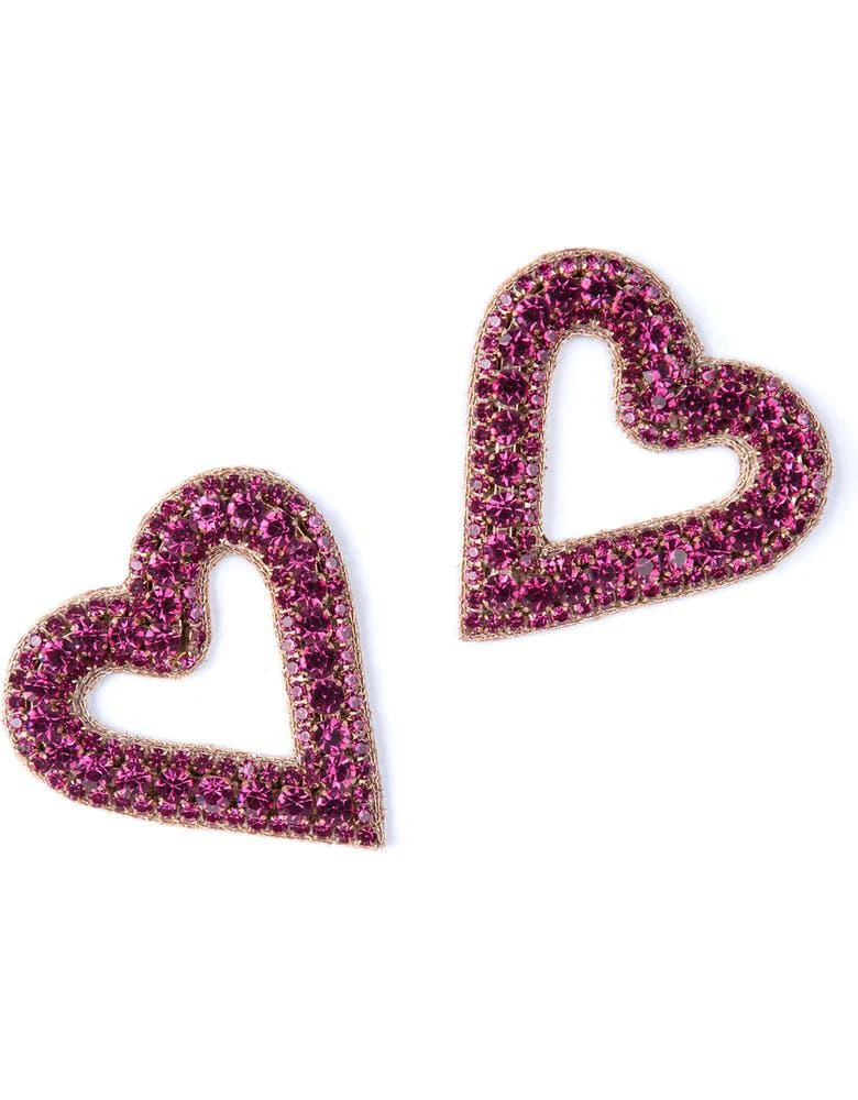 商品Deepa Gurnani|Bia Crystal Pavé Heart Drop Earrings,价格¥326,第1张图片