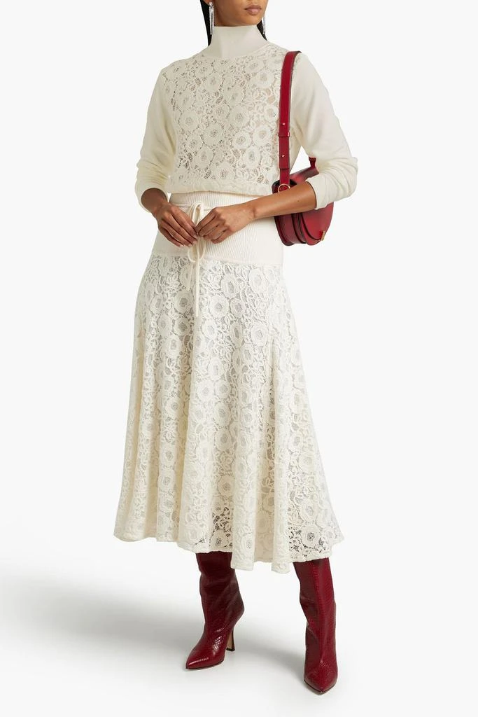 商品Chloé|Cotton-blend crocheted lace turtleneck sweater,价格¥3532,第2张图片详细描述