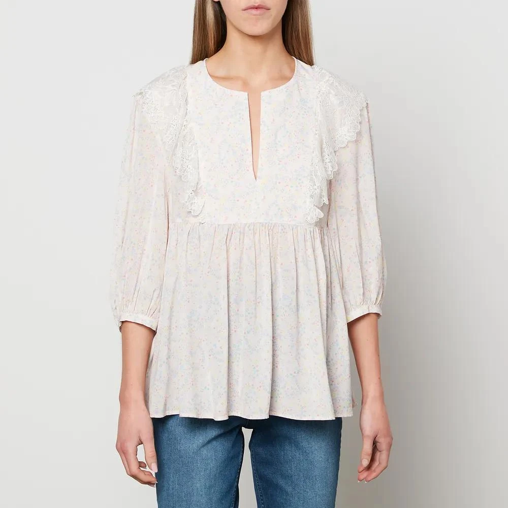 商品See by Chloé|See By Chloe Women's Lace Sleeve Blouse,价格¥262,第1张图片