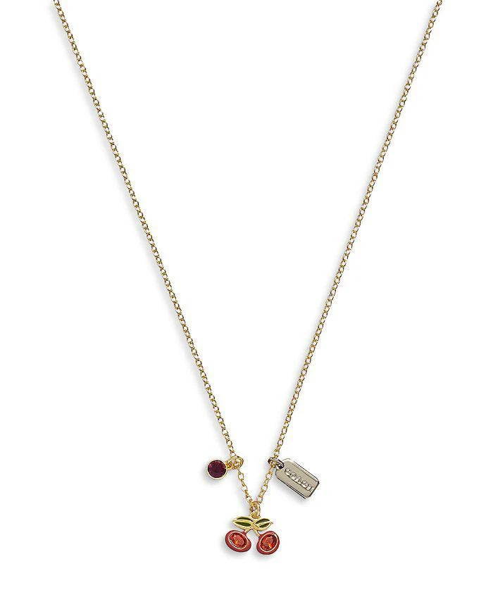 商品Coach|Pavé Cherry Pendant Necklace, 16",价格¥712,第2张图片详细描述