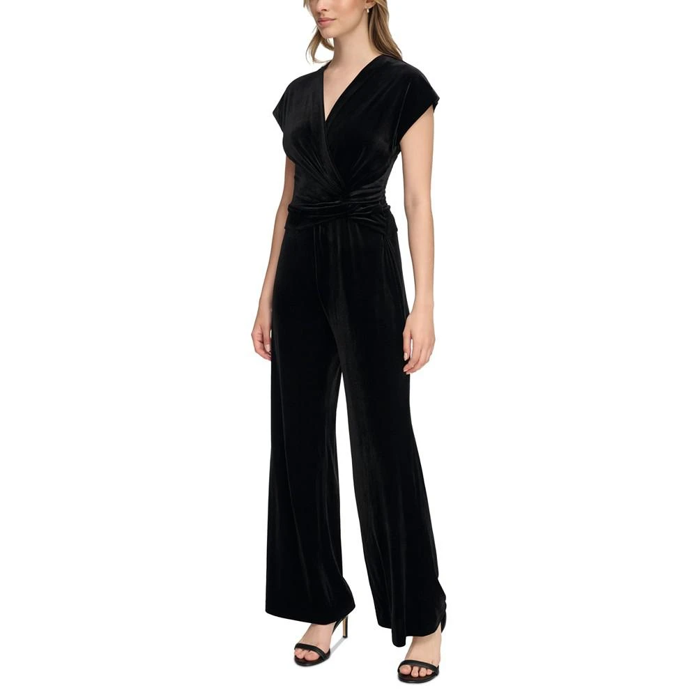 商品Calvin Klein|Women's Velvet Faux-Wrap Jumpsuit,价格¥591,第4张图片详细描述