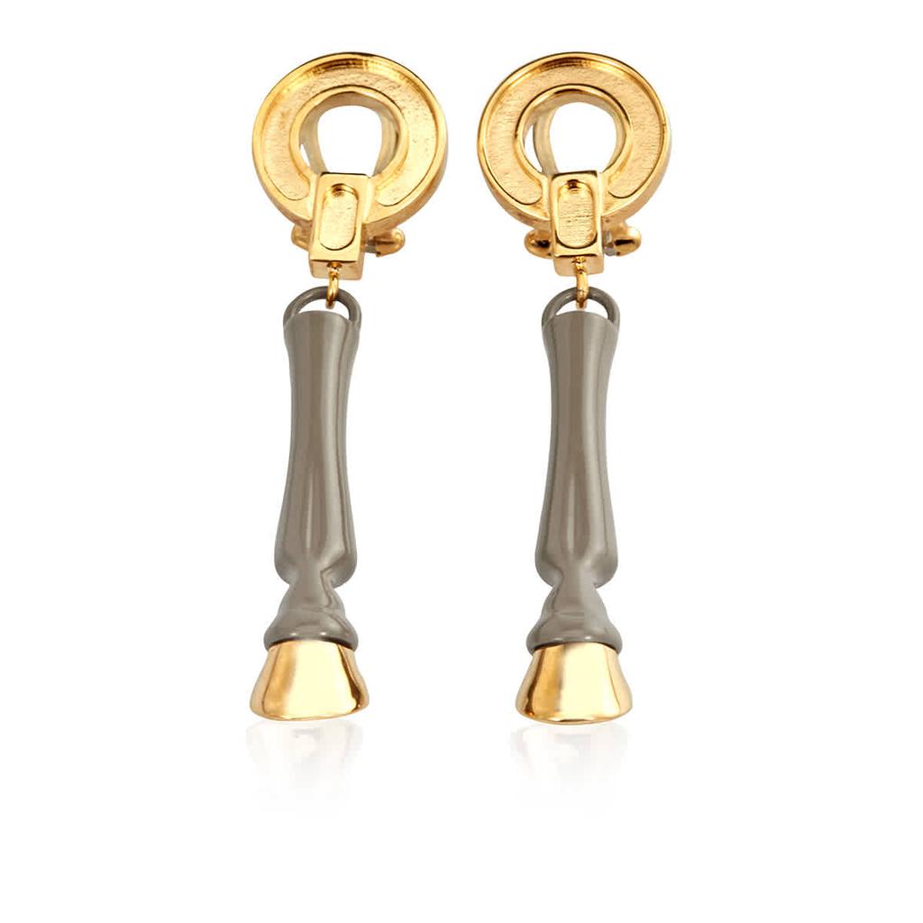 Ladies Gold-plated And Resin Hoof Drop Earrings商品第1张图片规格展示