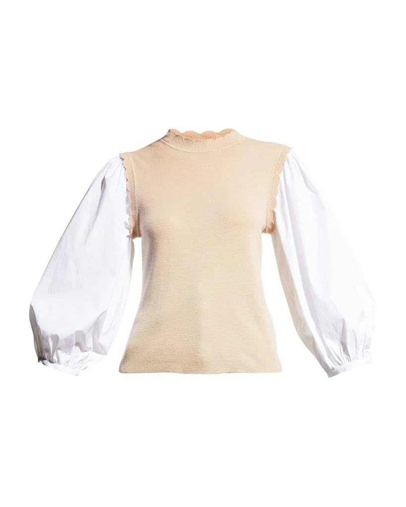 商品VERONICA BEARD|Steffi Mixed Media Pullover,价格¥1414,第2张图片详细描述