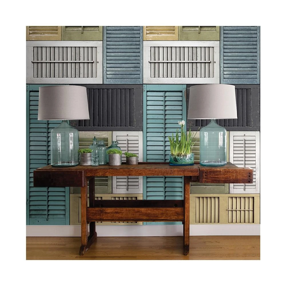 商品Brewster Home Fashions|Salvaged Shutter Mural,价格¥2426,第1张图片