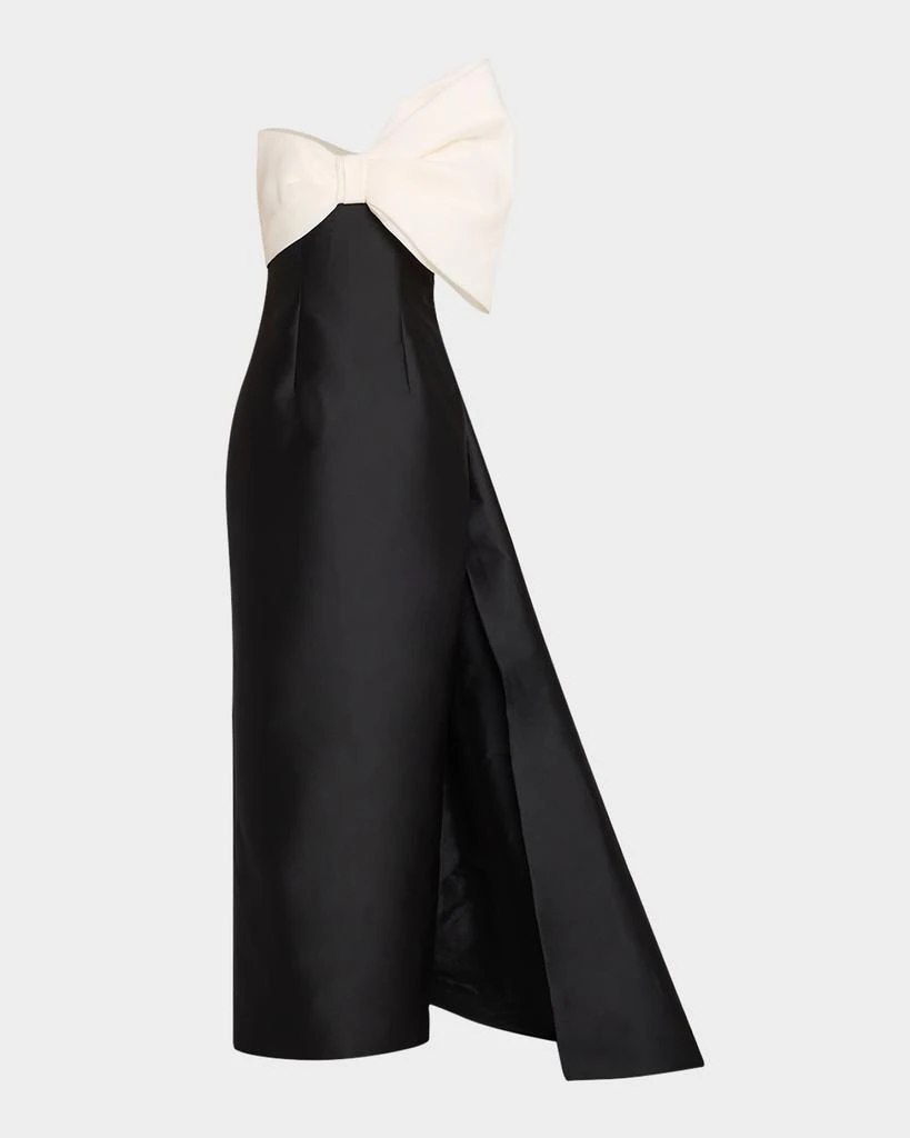 商品Monique Lhuillier|Asymmetric Draped Strapless Bow Column Gown,价格¥38564,第1张图片