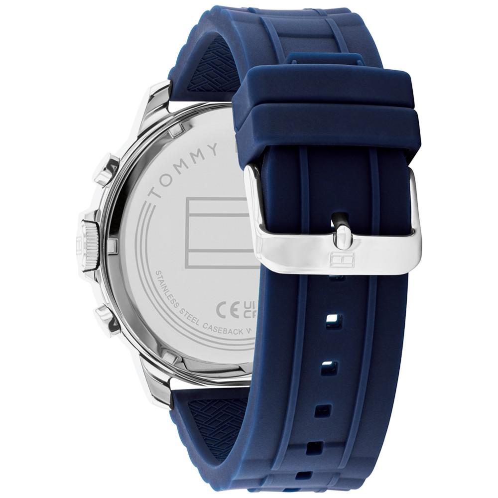 Men's Navy Silicone Strap Watch 50mm商品第3张图片规格展示