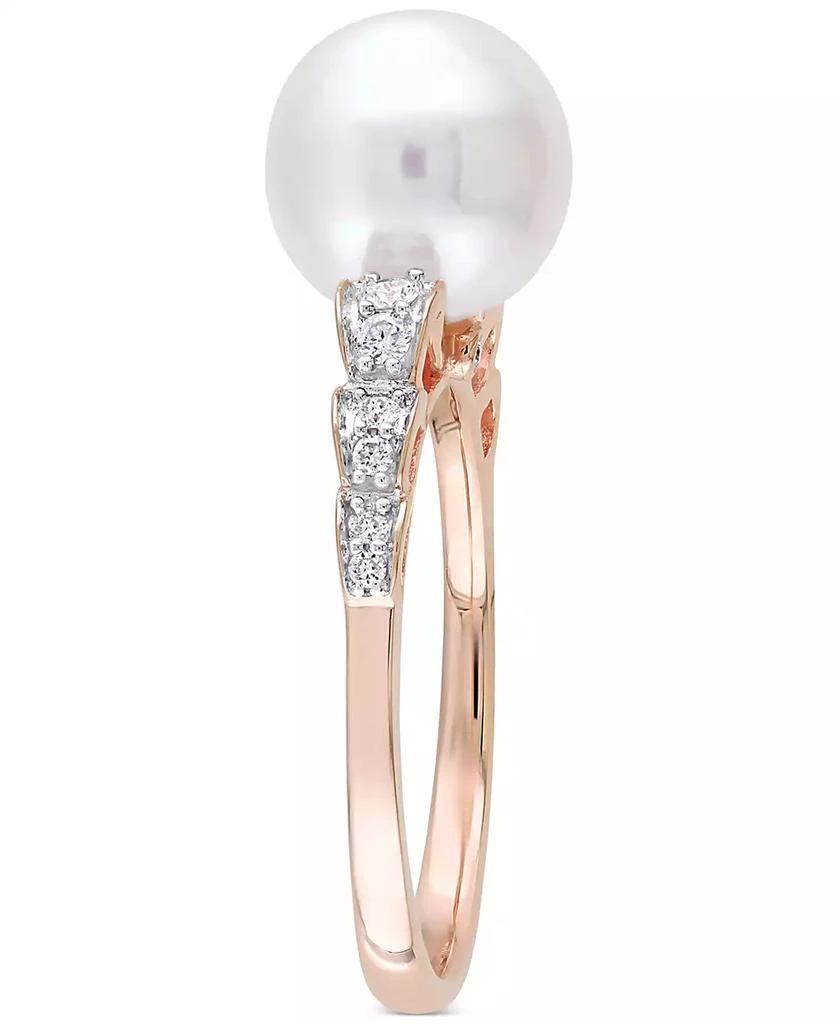 商品Macy's|Cultured Freshwater Pearl (9mm) & Diamond (1/8 ct. t.w.) Ring in 10k Rose Gold,价格¥15620,第4张图片详细描述