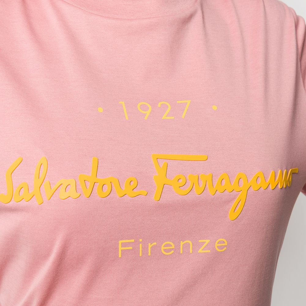 SALVATORE FERRAGAMO 女士粉色标志短袖T恤 11-C466-727087商品第4张图片规格展示