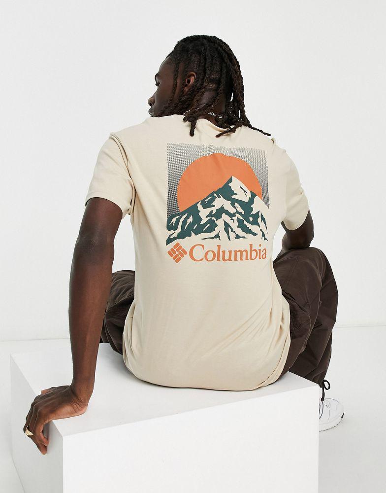 商品Columbia|Columbia Moonscape back graphic t-shirt in stone Exclusive at ASOS,价格¥182,第1张图片