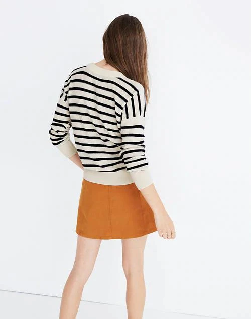 商品Madewell|Cashmere Sweatshirt in Stripe,价格¥634,第3张图片详细描述