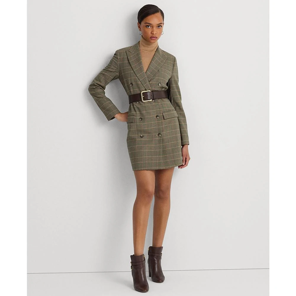 商品Ralph Lauren|Women's Checked Plaid Wool-Blend Twill Dress,价格¥2956,第5张图片详细描述