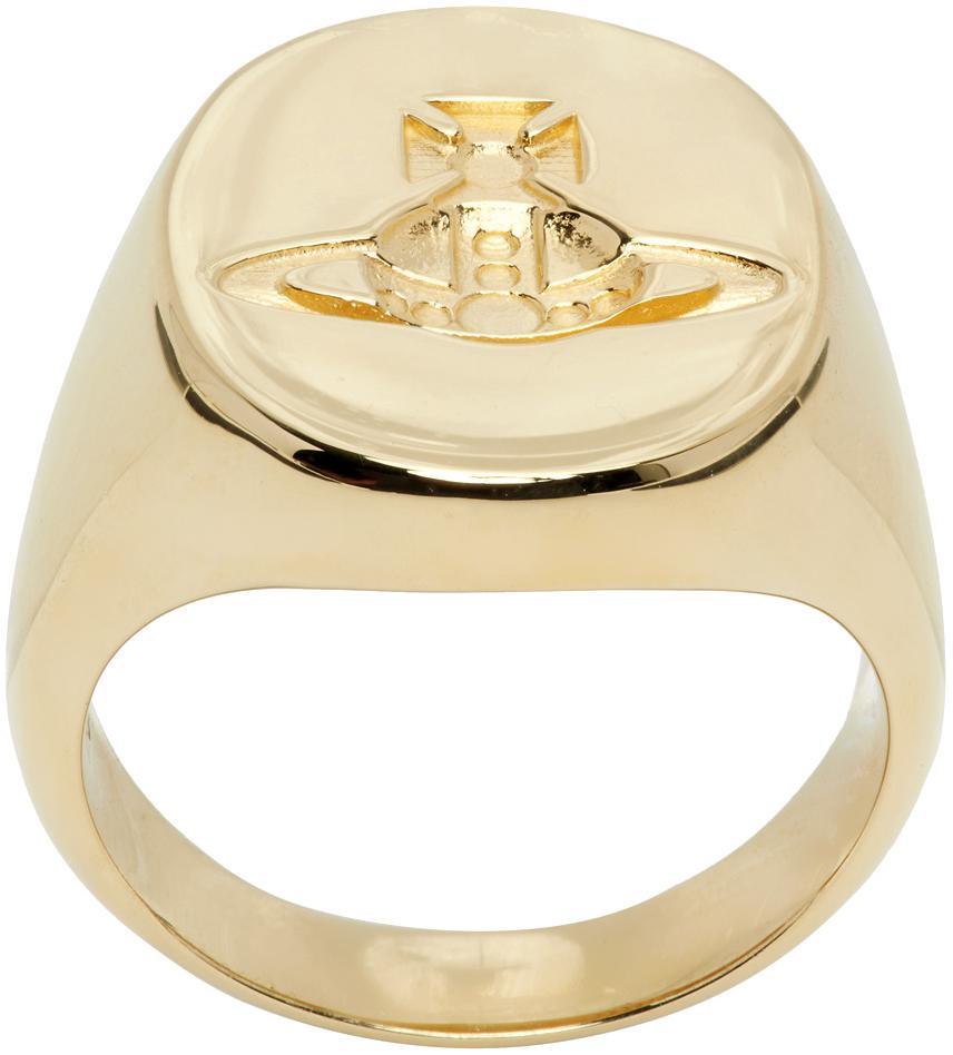 商品Vivienne Westwood|Gold Orb Seal Ring,价格¥1799,第1张图片