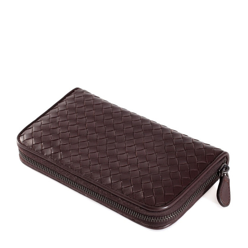 Bottega Veneta 葆蝶家 INTRECCIATO中性深棕色羊皮长款钱包 114076-V001N-2040商品第3张图片规格展示