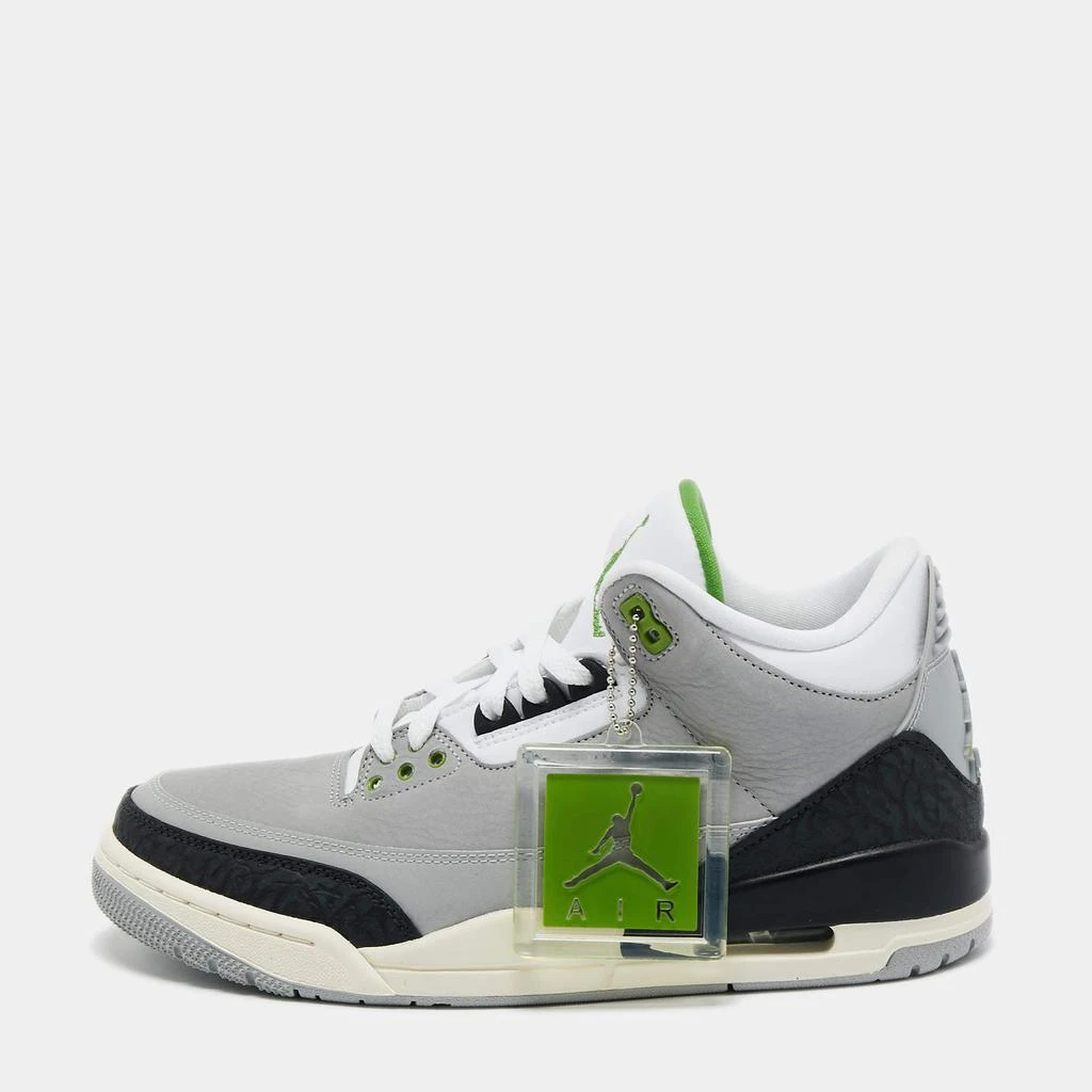 商品Jordan|Air Jordan Grey/White Nubuck and Leather Jordan 3 Retro Cool (2021) Sneakers Size 42,价格¥1581,第1张图片