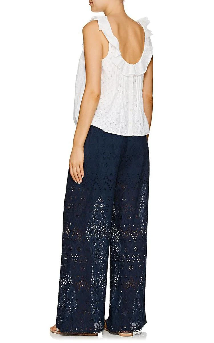 商品Zimmermann|Castile Cotton-Silk Eyelet Wide-Leg Pants,价格¥3573,第4张图片详细描述