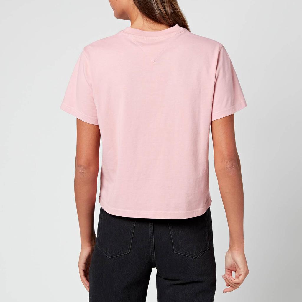 Tommy Jeans Women's Abo Organic Collegiate T-Shirt - Broadway Pink商品第2张图片规格展示