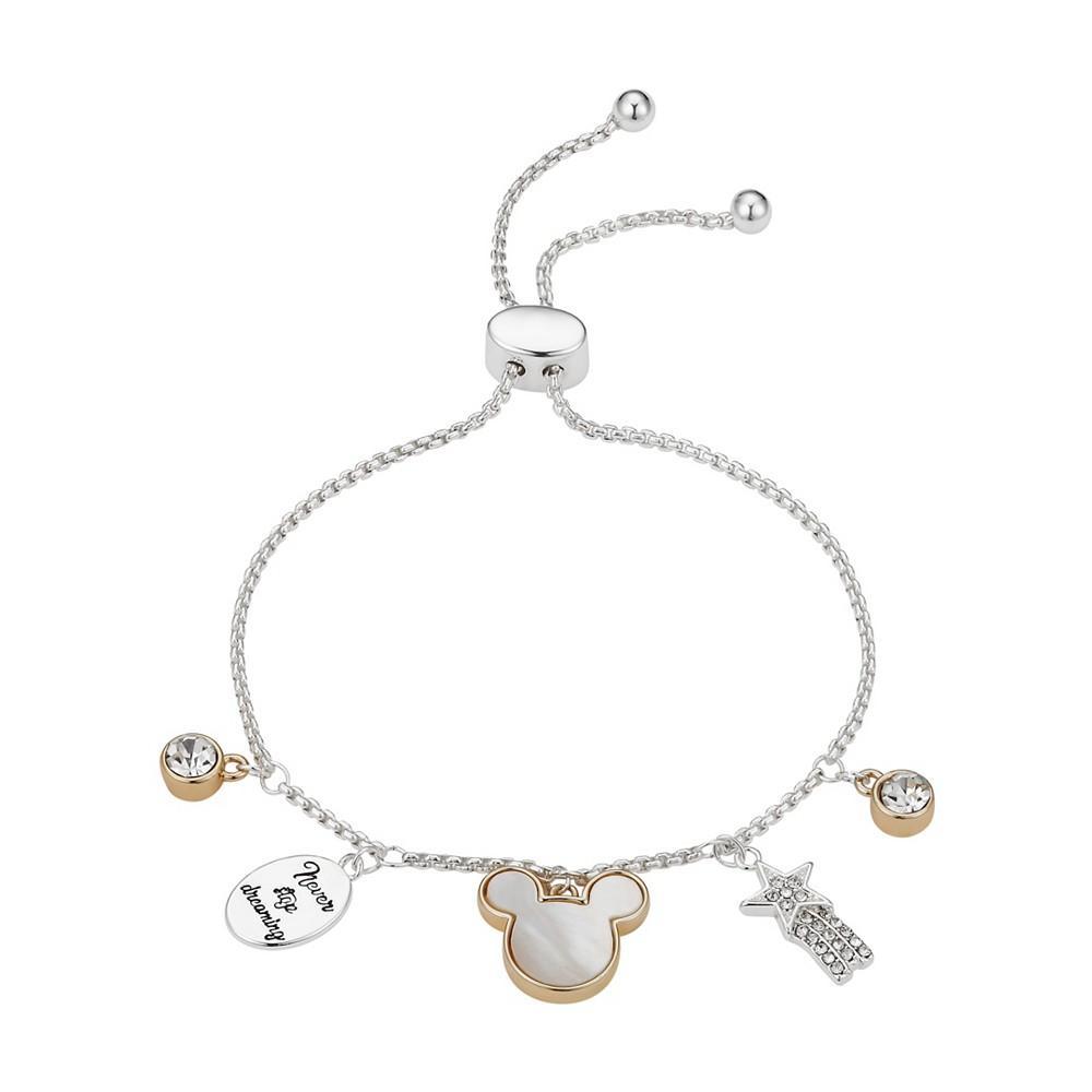商品Disney|Crystal Mickey Mouse Charm Bolo Bracelet (0.43 ct. t.w. / 0.01 ct. t.w.) in 14K Gold Flash Plated,价格¥133,第1张图片
