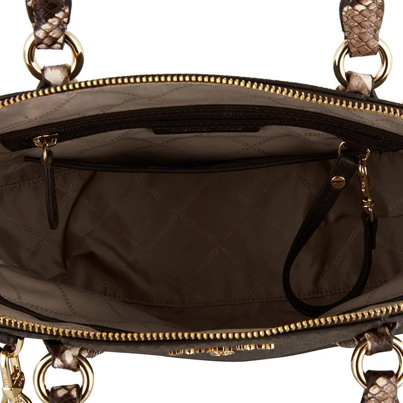 商品[国内直发] Michael Kors|迈克·科尔斯MICHAEL KORS MK女包专柜款ELSONPVC配皮深棕配粉色单肩手提包30F0G1ES3B BRN SFTPINK,价格¥1730,第5张图片详细描述