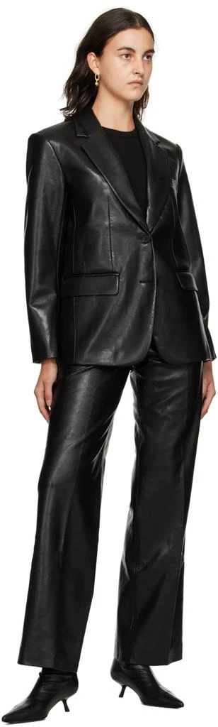 商品ANINE BING|Black Classic Faux-Leather Blazer,价格¥1757,第4张图片详细描述