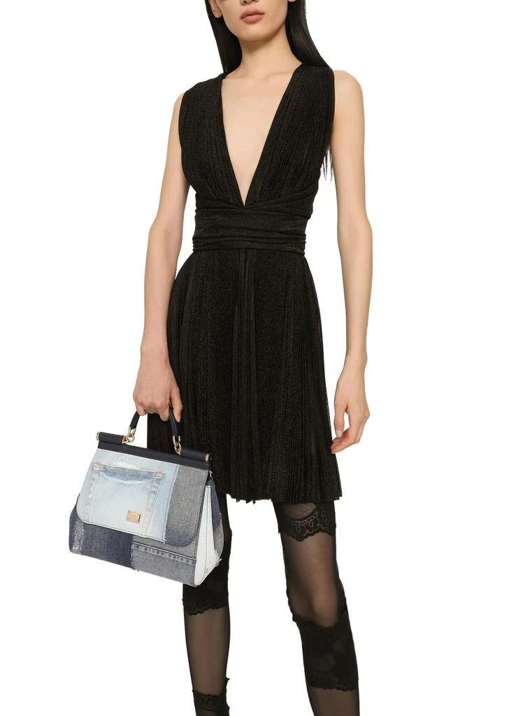 商品Dolce & Gabbana|短款褶裥金属丝网布连衣裙,价格¥33154,第2张图片详细描述