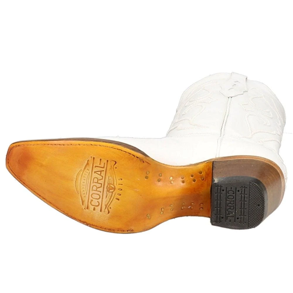 商品Corral Boots|White Tooled-Inlay Snip Toe Cowboy Boots,价格¥1492,第5张图片详细描述