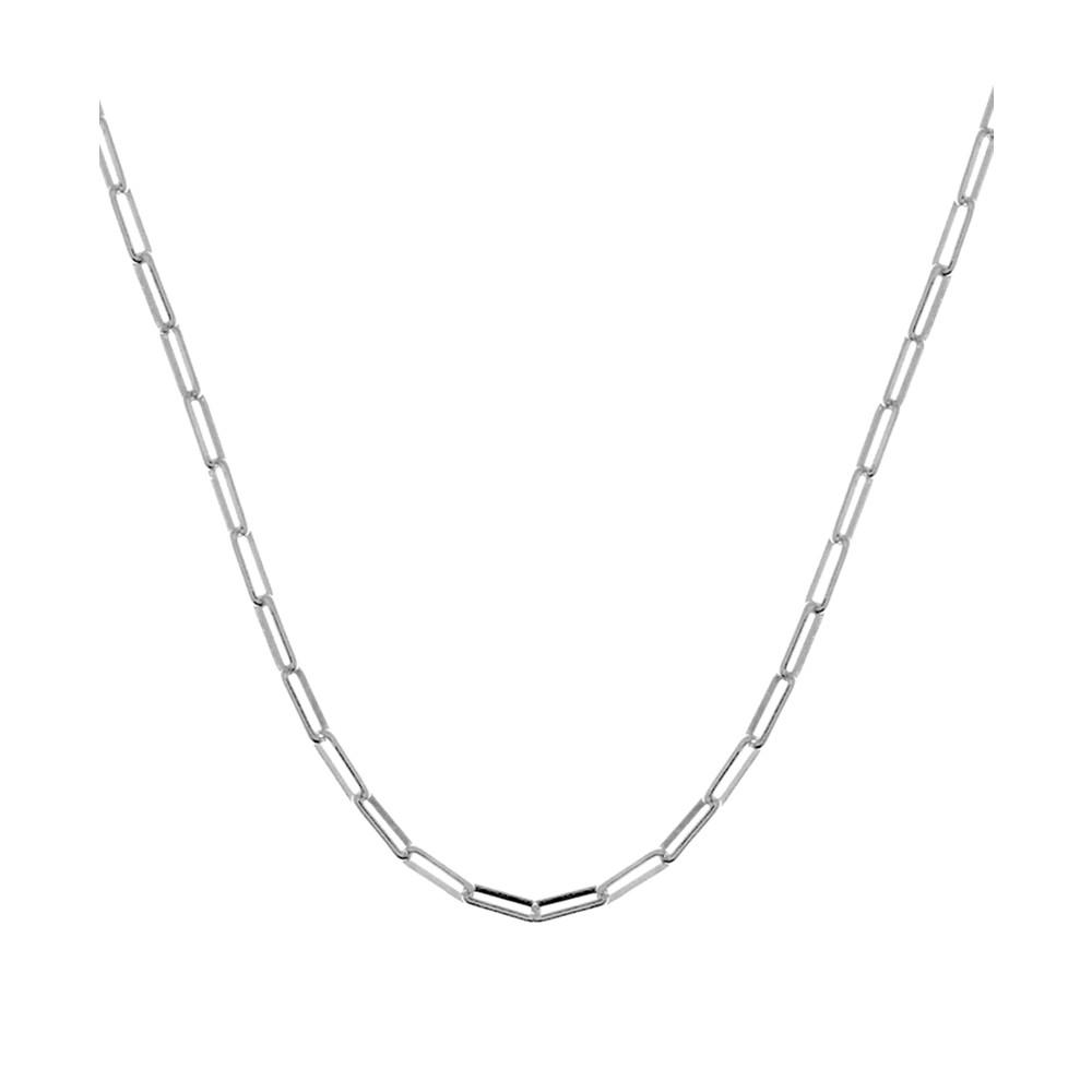 Paper Clip Link 18" Chain Necklace in Silver or Gold Plate商品第1张图片规格展示