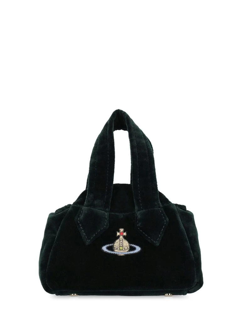 商品Vivienne Westwood|Mini Archive Yasmine Velvet Shoulder Bag,价格¥3004,第1张图片