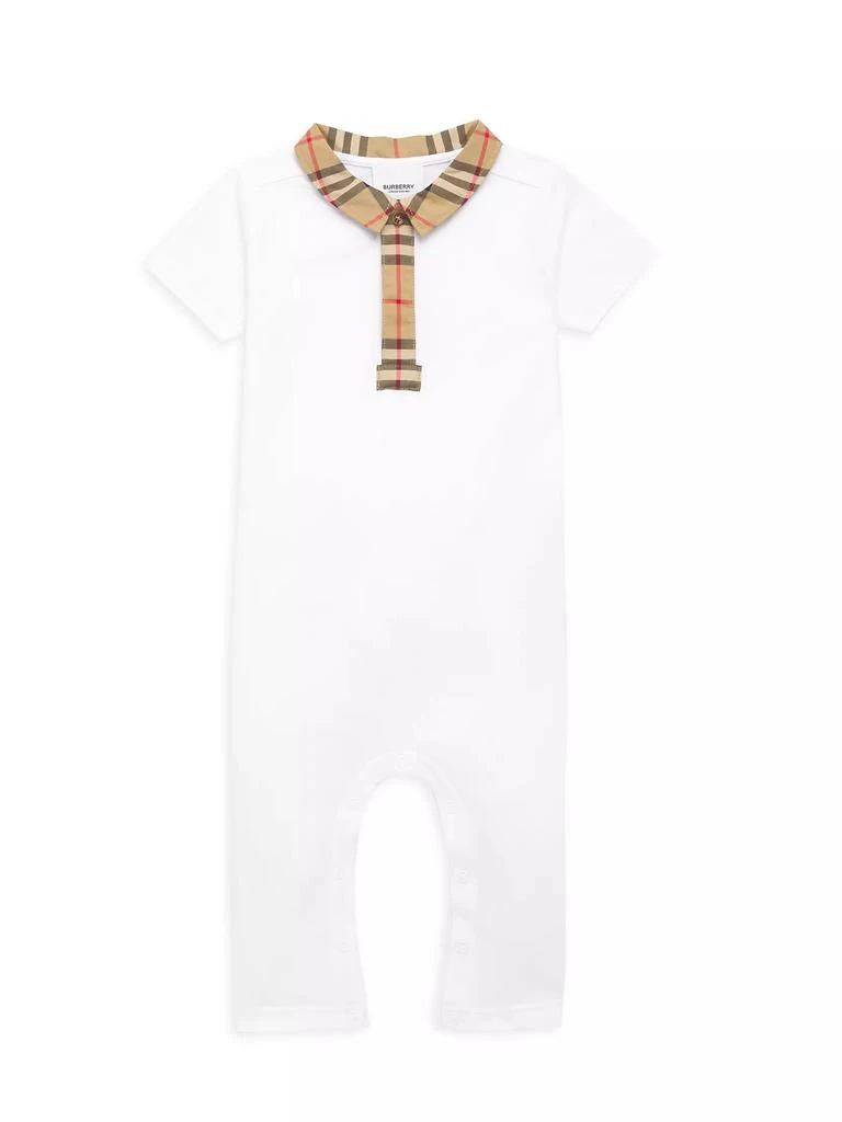 商品Burberry|Baby's Charli Check Trim Polo Coveralls,价格¥1417,第1张图片