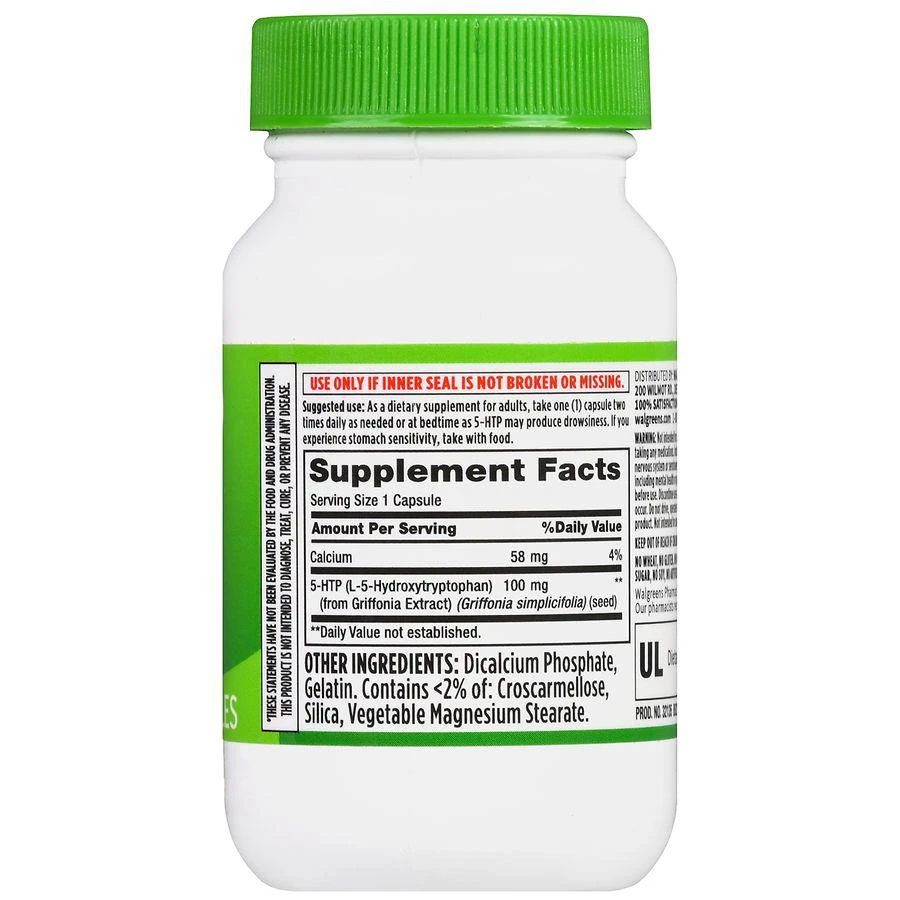 商品Walgreens|5-HTP 100 mg Capsules,价格¥104,第3张图片详细描述