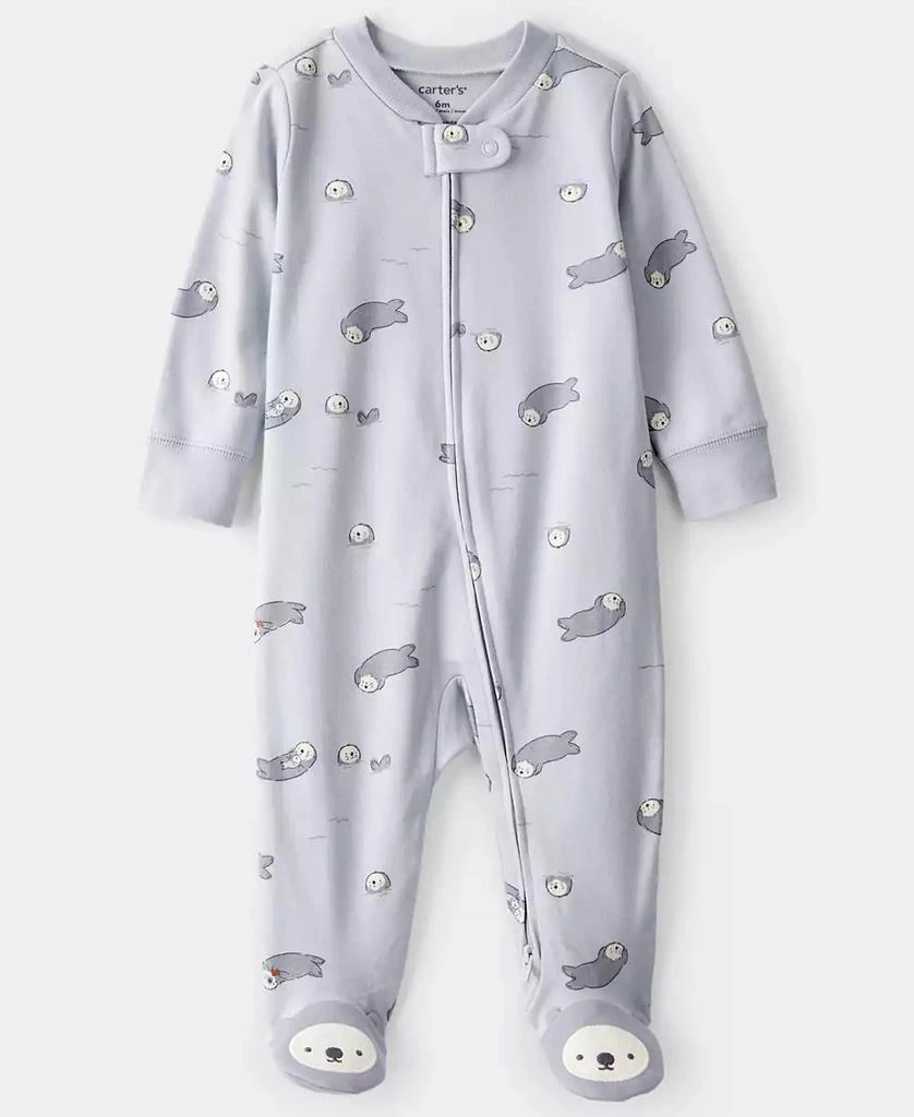 商品Carter's|Baby Boys or Baby Girls Otter Print Long-Sleeve Sleep and Play Pajama,价格¥67,第1张图片