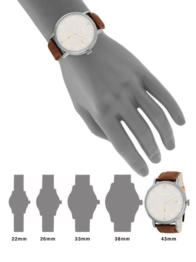 商品Ted Baker London|Classic Stainless Steel & Leather-Strap Watch,价格¥582,第2张图片详细描述