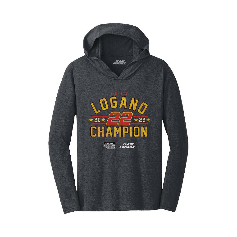 Women's Heather Black Joey Logano 2022 NASCAR Cup Series Champion Classic Long Sleeve Hoodie T-shirt商品第3张图片规格展示