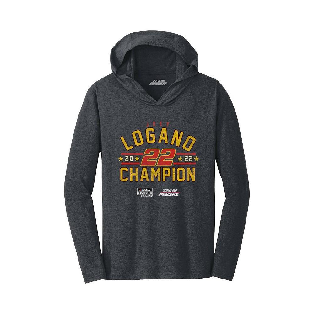 商品Team Penske|Women's Heather Black Joey Logano 2022 NASCAR Cup Series Champion Classic Long Sleeve Hoodie T-shirt,价格¥331,第5张图片详细描述